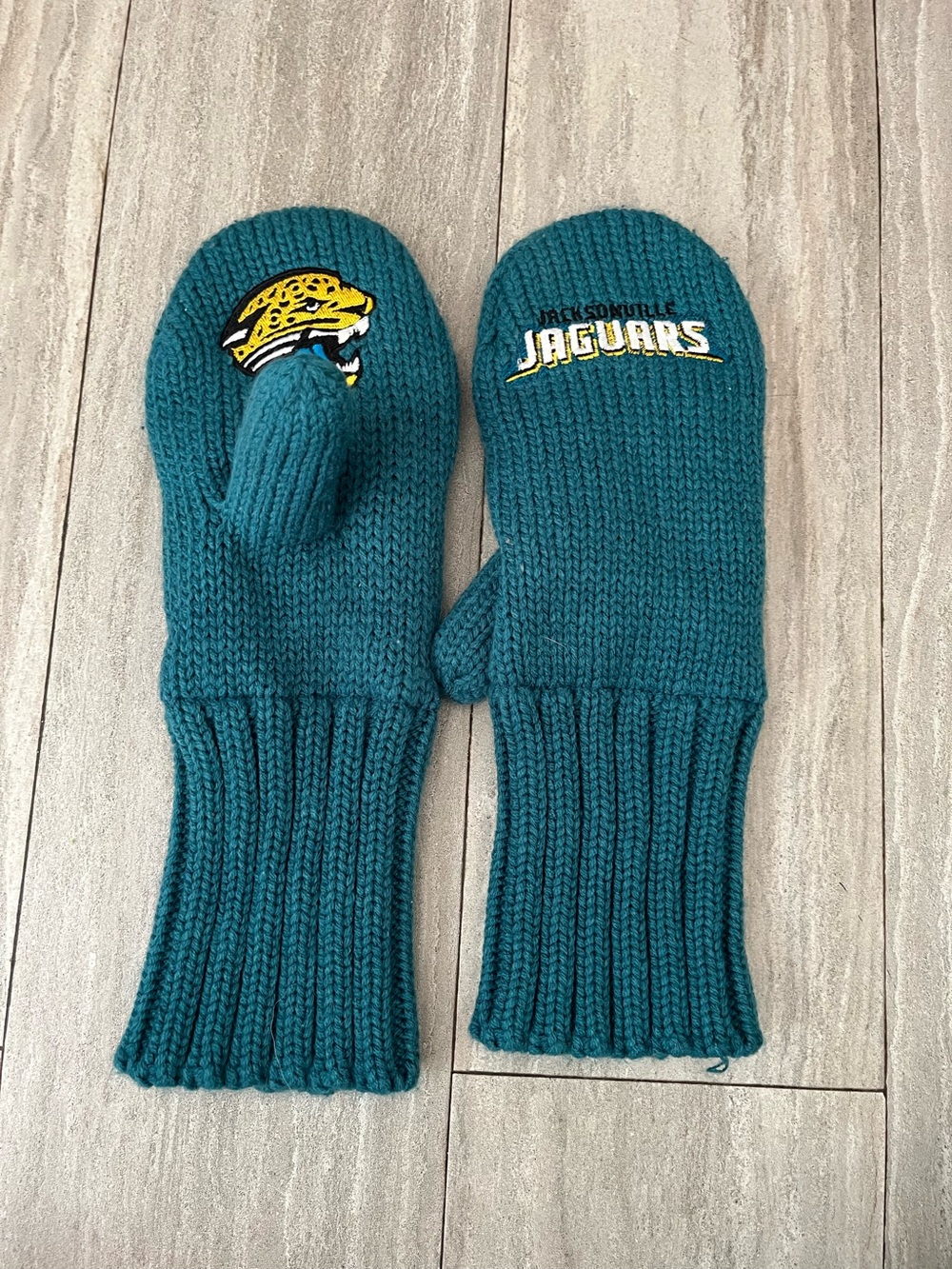 Vintage Jacksonville Jaguars Nfl Football Winter Gloves Mittens Logo Thick Teal